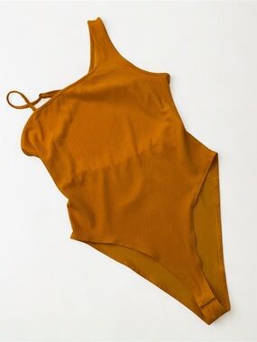 Wild Fable Women's Open Back Bodysuit -  mustard yellow size L